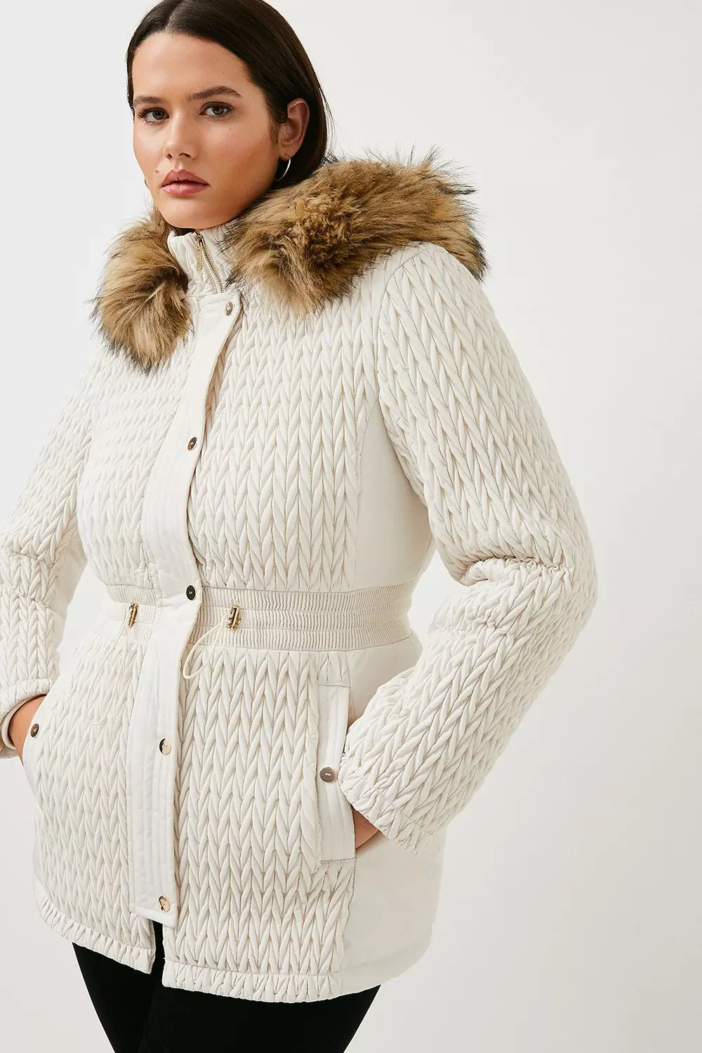 Plus Size Signature Quilt Short Coat